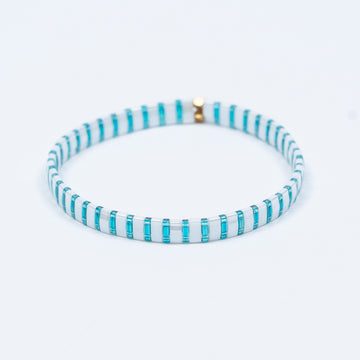 Sky Blue Striped Tile Bracelet