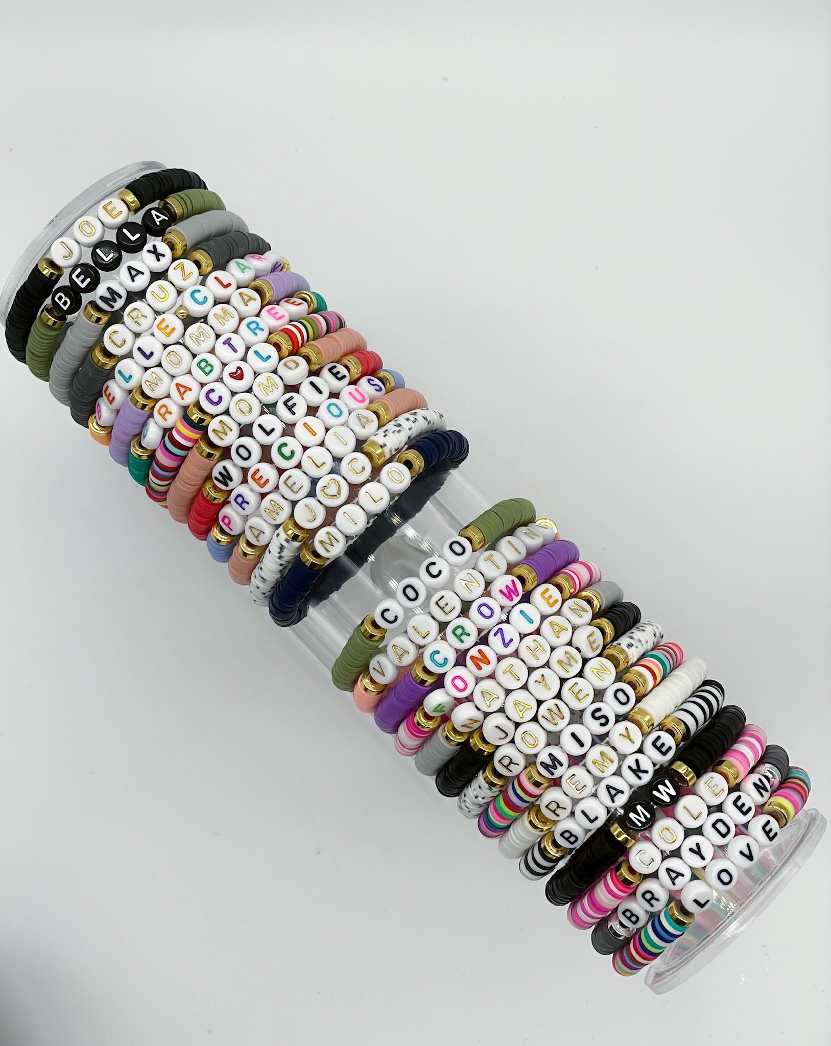 Cute Beaded Bracelets Words, Crystal Beads Letter Bracelet