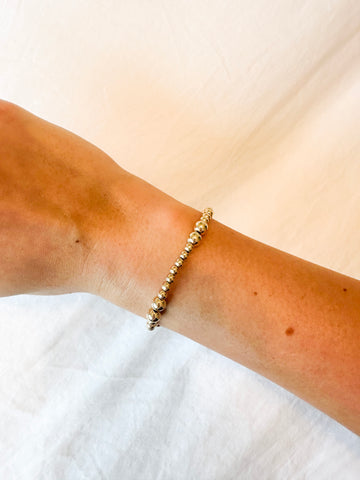 4mm & 6mm Patterned 14k Gold Filled Bracelet