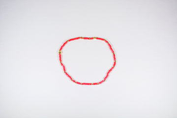 Mini Bead Bracelet in Cherry Red