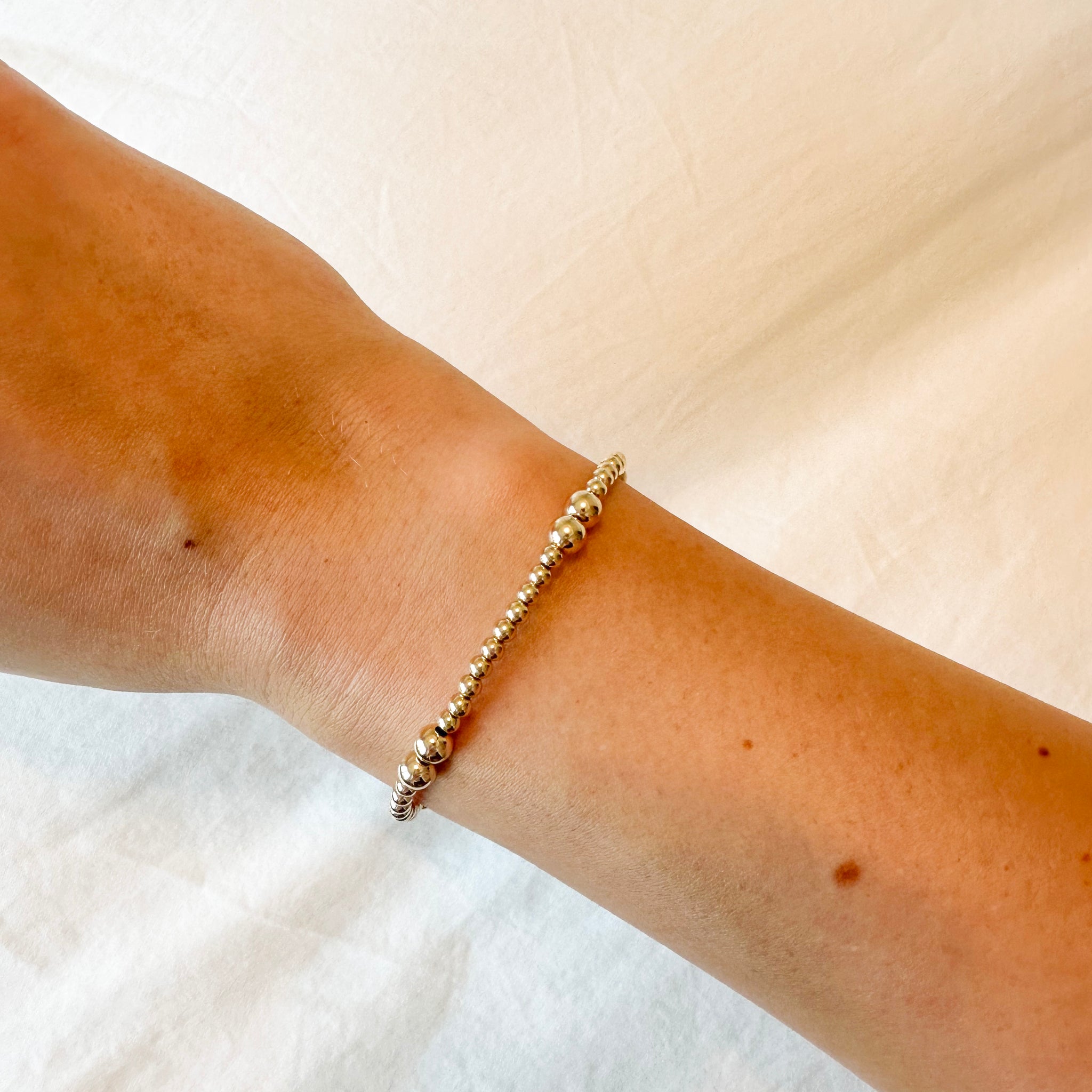 3mm & 5mm Patterned 14k Gold Filled Bracelet