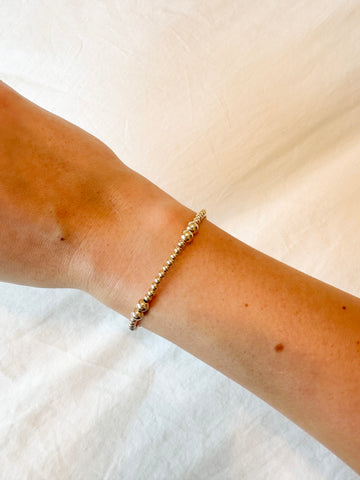 3mm & 5mm Patterned 14k Gold Filled Bracelet