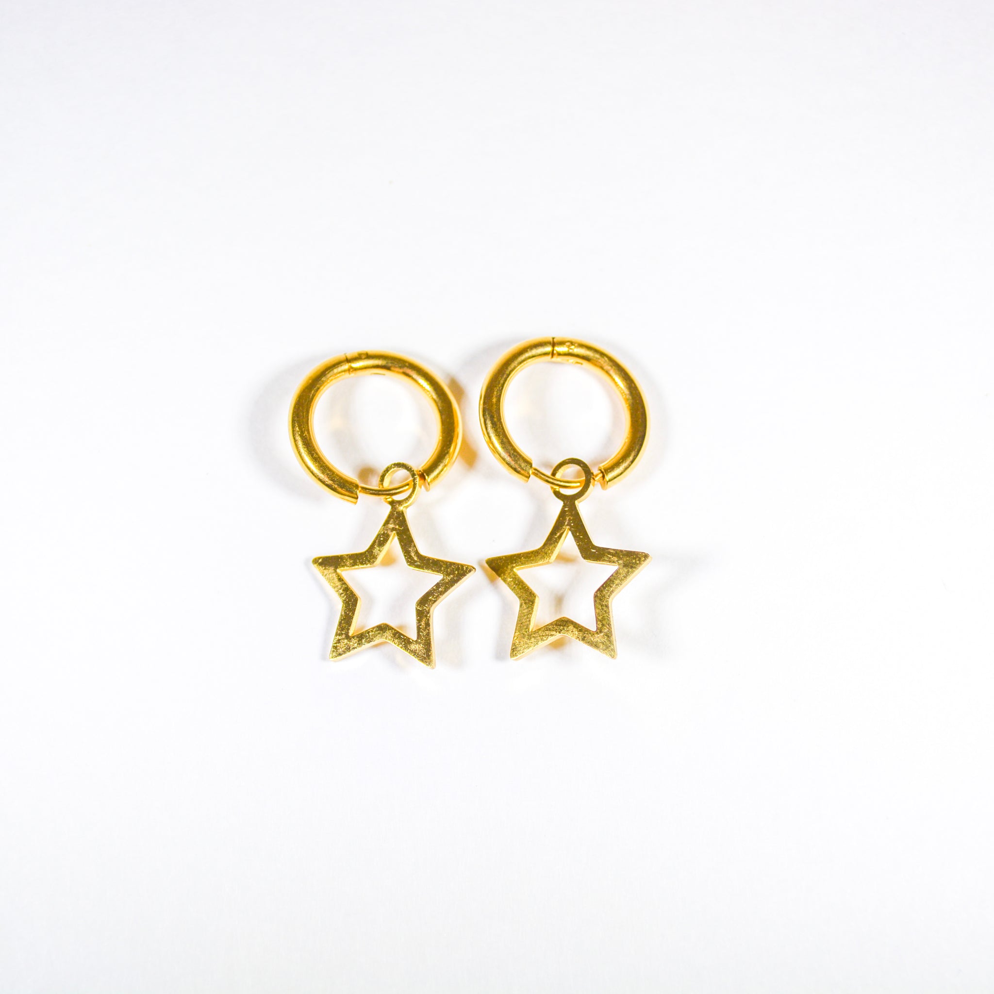 Star Charm Hoops