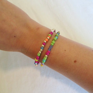 Mixed Bead Bracelet in Tropical Summer