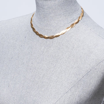 Snake Weave Gold Chain Necklace