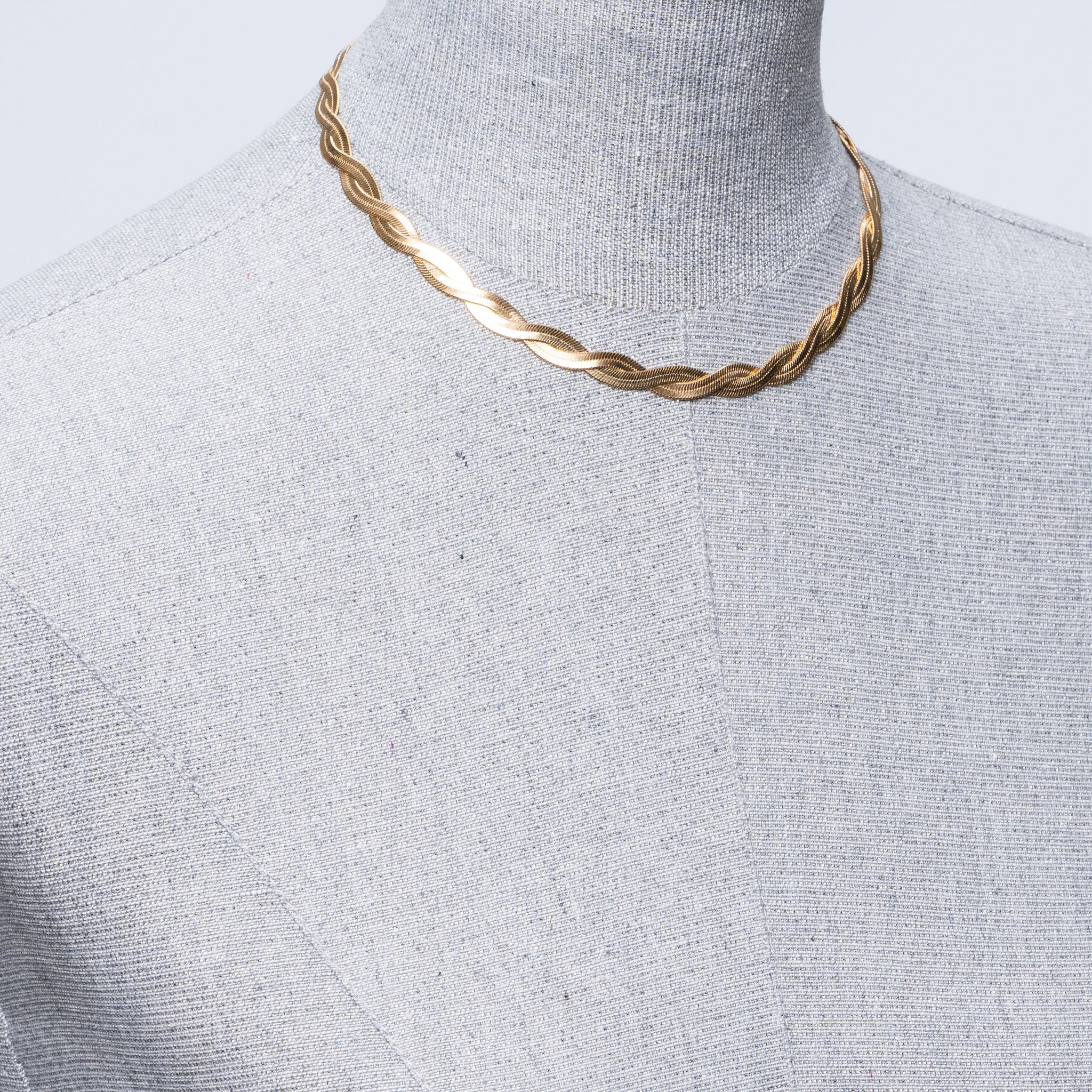 Snake Weave Gold Chain Necklace