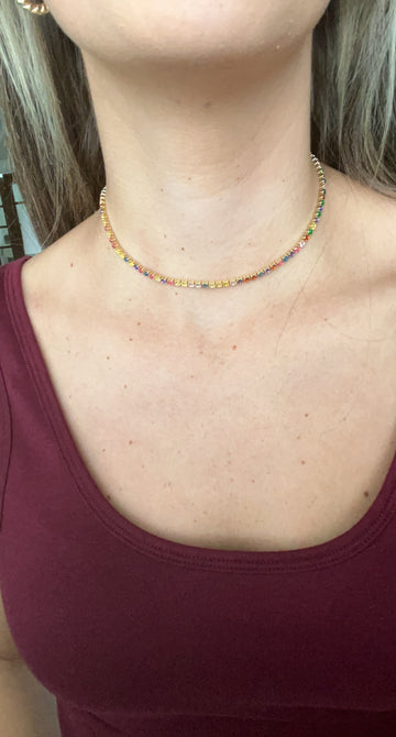 Modern Multicolored Adjustable Necklace